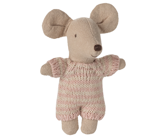 Baby mouse in carry cot - Rose