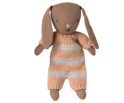 Bunny, Micro - Brown - Dusty rose knitted suit