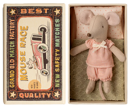 Little sister mouse in matchbox