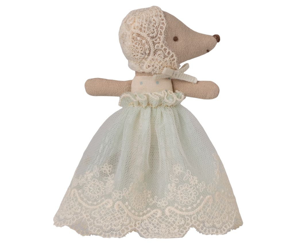 Baby mouse in gown - Mint