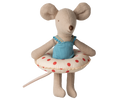 Little sister, Beach mouse with float - Red dots